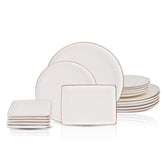 Karaca Santo für 6 Personen Geschirrset 18-teilig – New Generation Bone Weiss-Gold